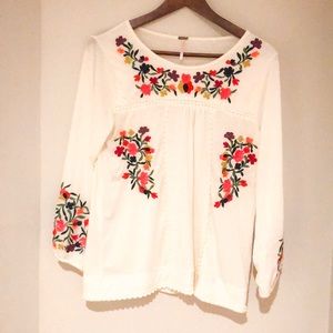 Beautifully embroidered shirt with eyelet details
